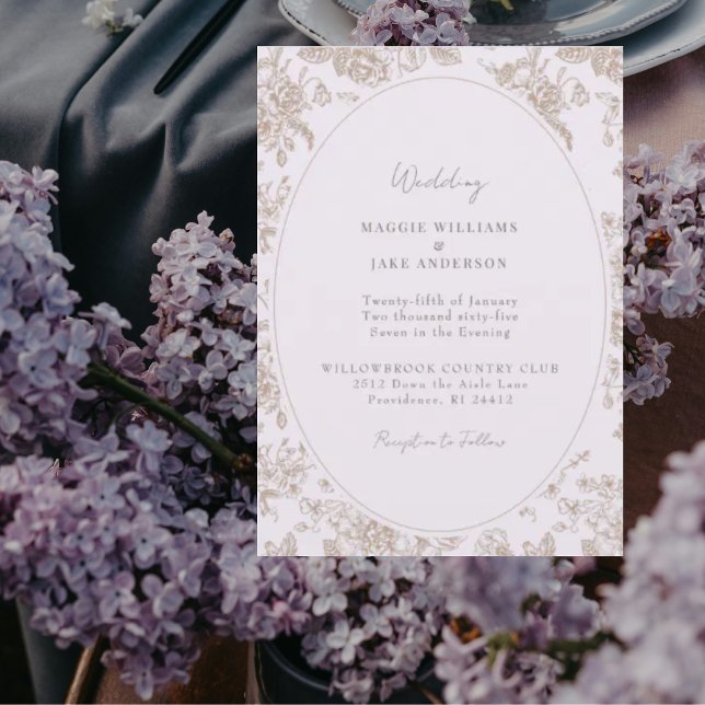 Lavender Chinoiserie Elegant Wedding Invitation (Creator Uploaded)