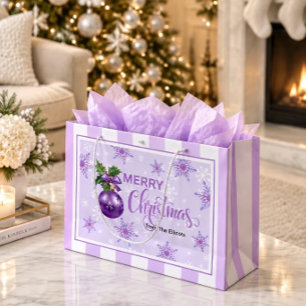 Lavender Christmas Ornament Personalised Gift Bag