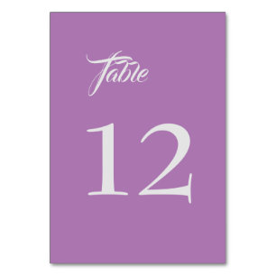 Lavender Classical Minimalist Plain Table Number