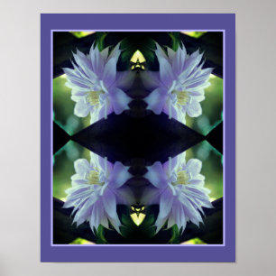 Lavender Clematis Flower In Trellis Abstract Poster
