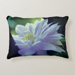 Lavender Clematis Flower Nestled In Trellis  Decorative Cushion