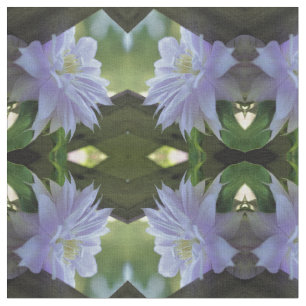 Lavender Clematis Flower Nestled In Trellis  Fabric