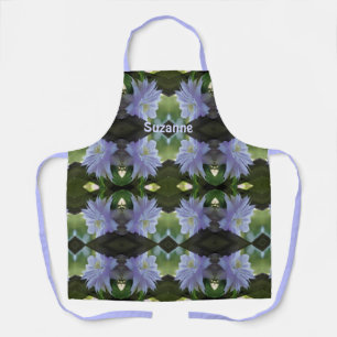 Lavender Clematis Flower Pattern Personalised     Apron