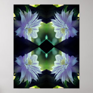Lavender Clematis Flower Trellis Mirror Abstract Poster