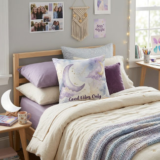 Lavender cloud watercolour celestial Cushion