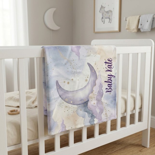  Lavender cloud watercolour celestial  Fleece Blanket (Creator Uploaded)