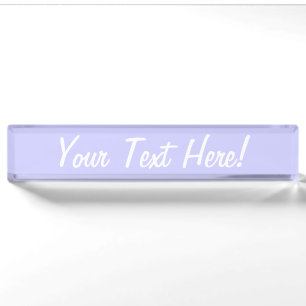 Lavender colour accent decor ready to customise nameplate
