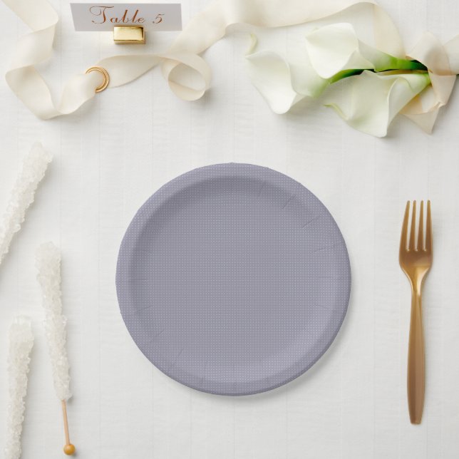 Lavender Coloured Tiny Polka Dot Texture (Light) g Paper Plate (Wedding)
