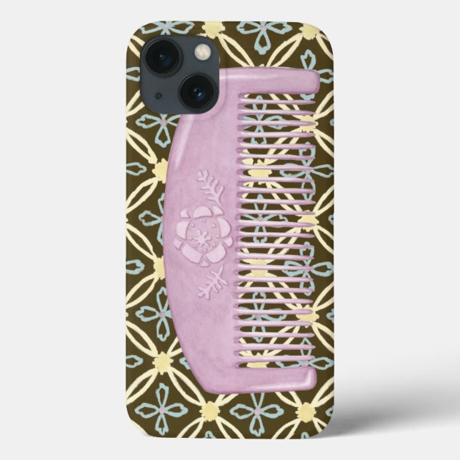 Lavender Comb on Chocolate Background Case-Mate iPhone Case (Back)