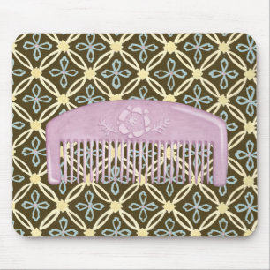 Lavender Comb on Chocolate Background Mouse Pad