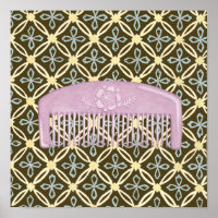 Lavender Comb on Chocolate Background