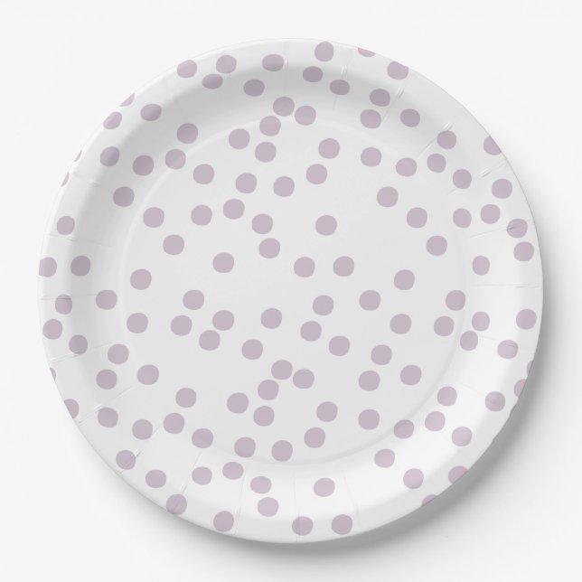Lavender Confetti / Polkadots Paper Plate (Front)