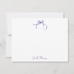 Lavender Coquette Ribbon Personalised Note Cards