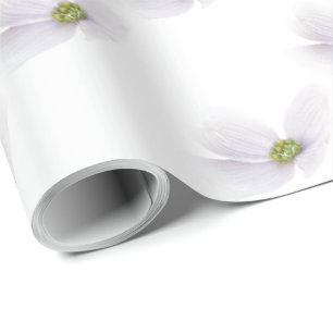 Lavender Cosmos flower on White Wrapping Paper