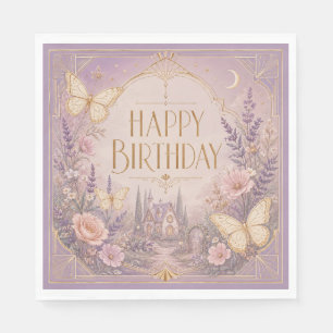 Lavender Cottage Birthday Dreamscape Napkin