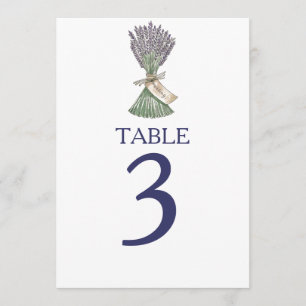 Lavender Country Garden Wedding Table Numbers