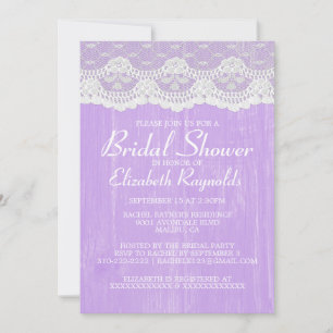 Lavender Country Lace Bridal Shower Invitations