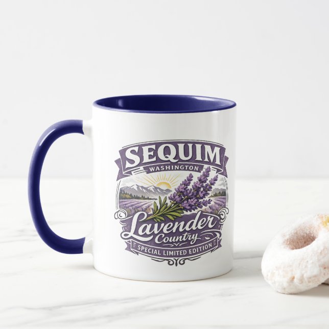 Lavender Country Mug | Purple Handle (With Donut)