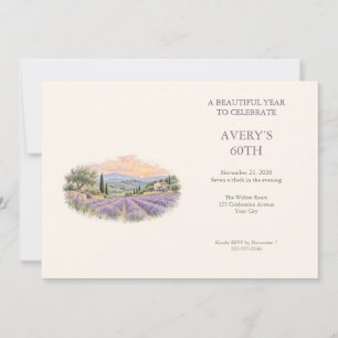 Lavender Countryside Birthday Invitation