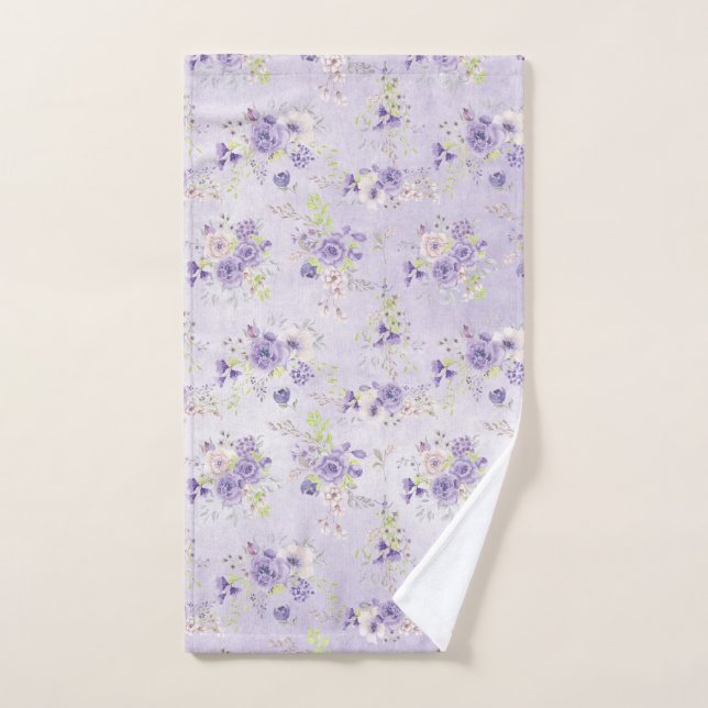 Lavender Countryside Flowers Hand Towel (Hand Towel)