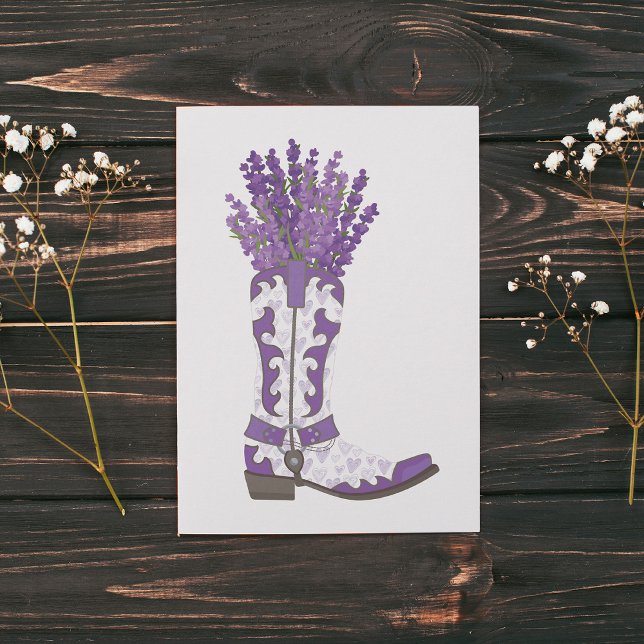 Lavender Cowboy Boot Holiday Card (Creator Uploaded)