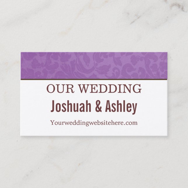 Lavender & Cream  Wedding Website Business Cards (Front)