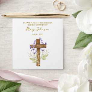 Lavender Cross Seed Packet Funeral Envelope