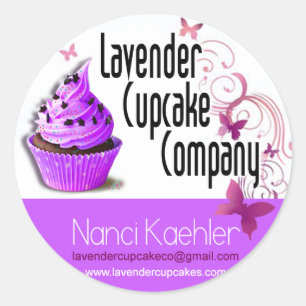 Lavender Cupcake Company Custom Classic Round Sticker