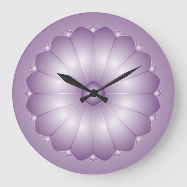 Lavender Cushion Flower Wall Clock (Front)