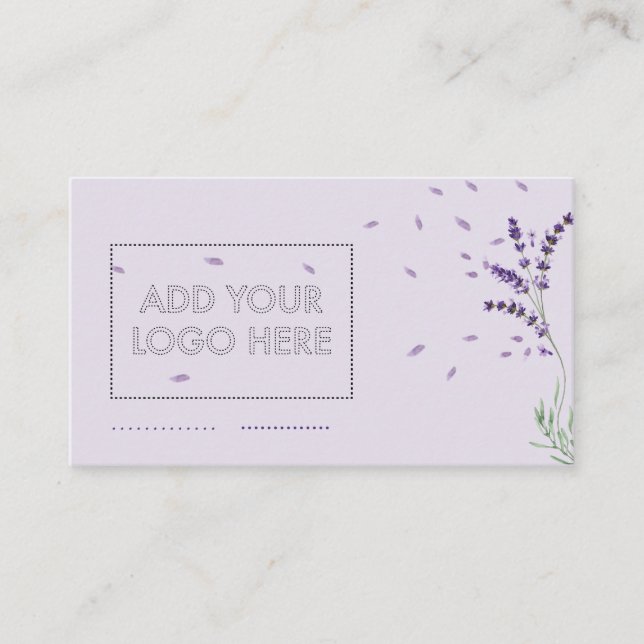 Lavender custom logo business card (Front)