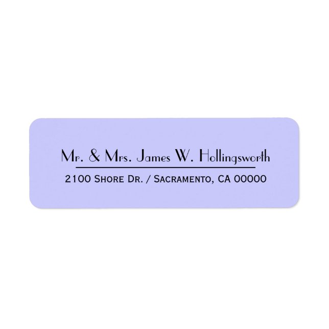 Lavender Custom Return Address Label (Front)