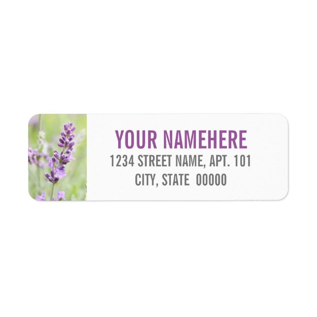 Lavender Custom Return Address Label (Front)