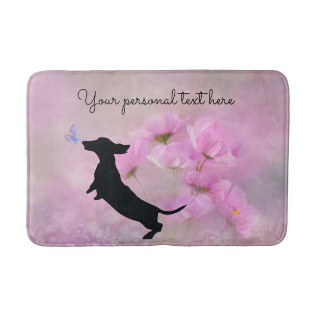 Lavender Dachshund Bath Mat (Front)