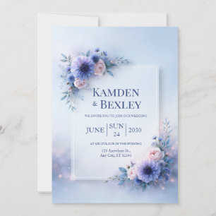 Lavender Dahlia Pastel Invitation Wedding