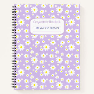 Lavender Daisy Print Composition Notebook