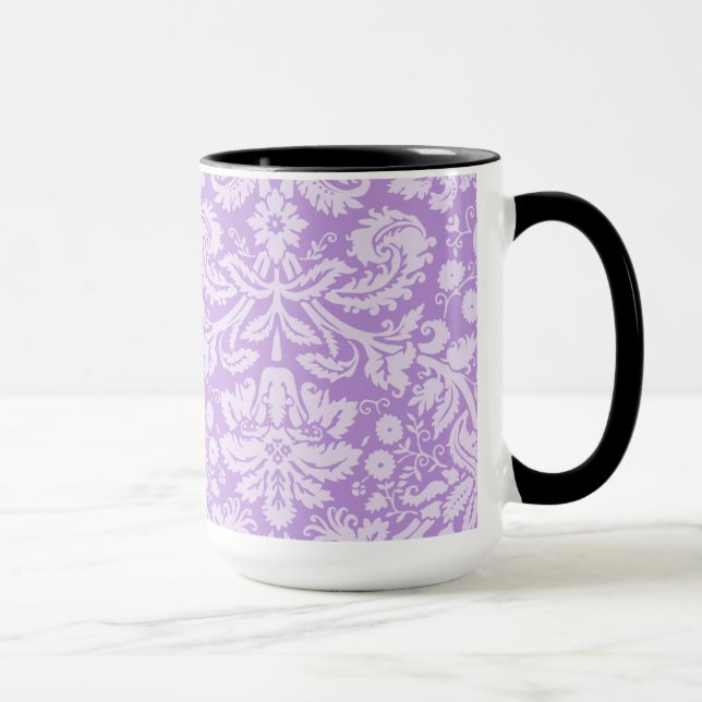 Lavender Damask; Vintage Chalkboard look Mug (Right)