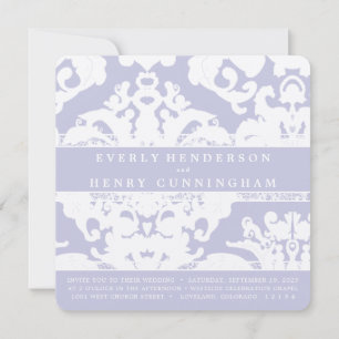Lavender Damask Wedding Invitation