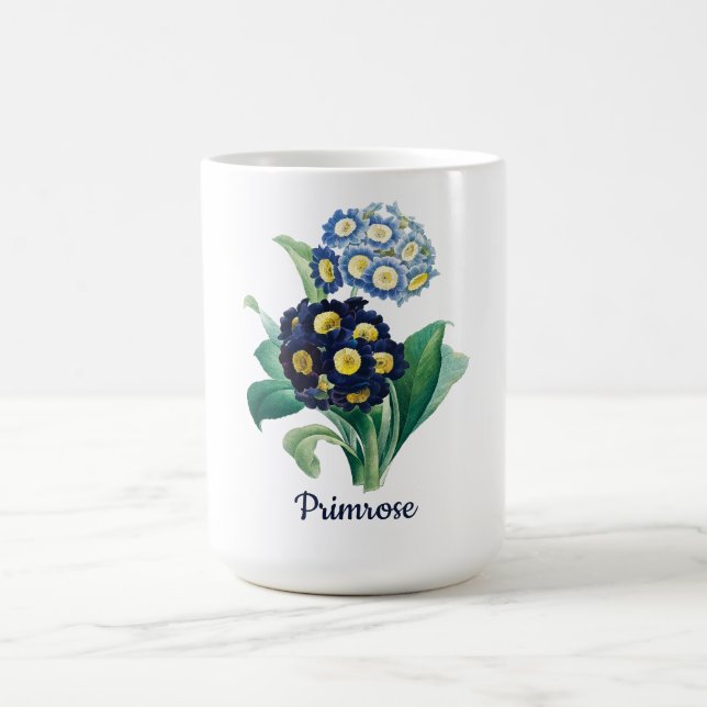 Lavender & Dark Purple  Primrose Watercolor Mug (Center)