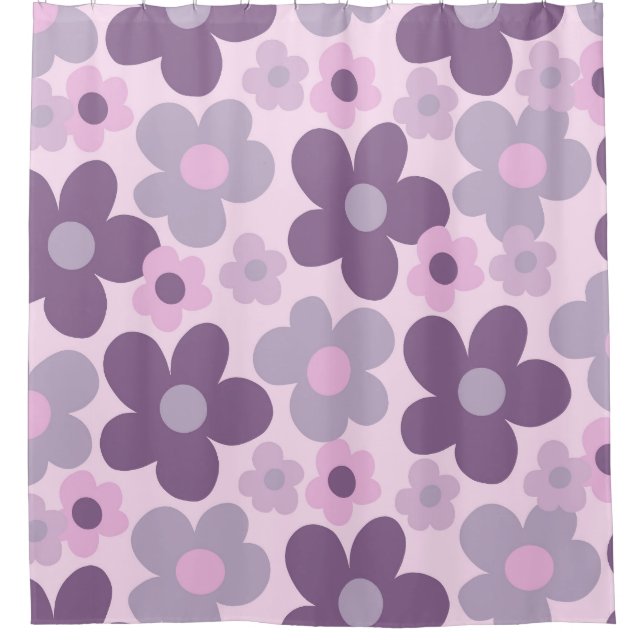 Lavender Dasies Retro Dream #1 #retro #decor #art  Shower Curtain (Front)