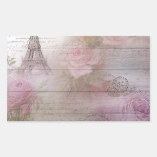 Lavender Decoupage Rectangular Sticker