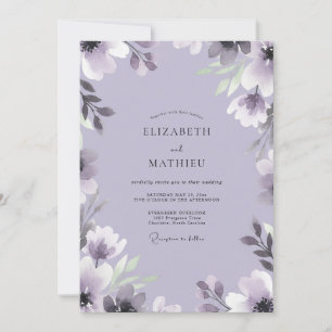 Lavender Delicate Bloom Arch Wedding Invitation