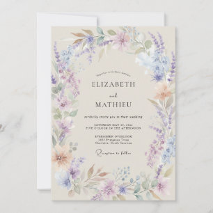 Lavender Delightful Wildflower Wedding Invitation