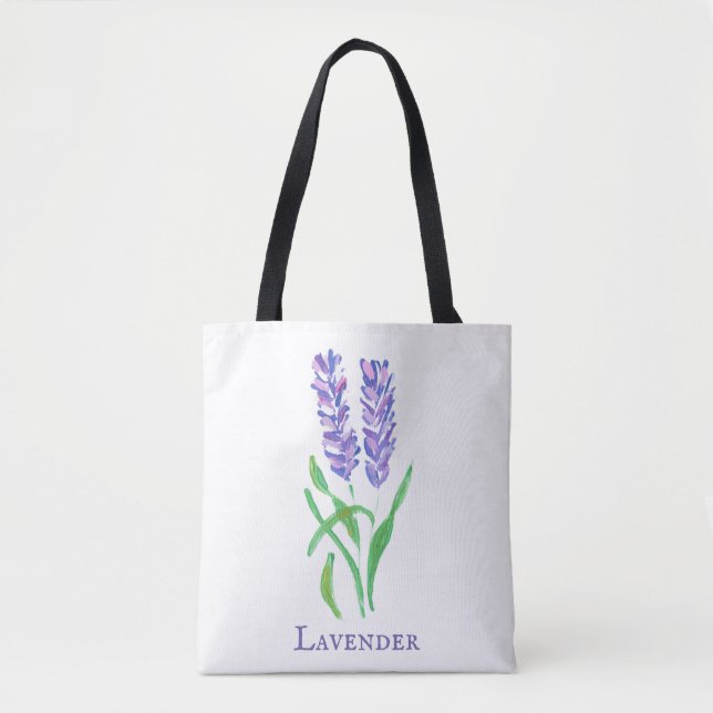 Lavender Design Tote Bag (Front)