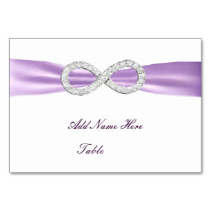 Lavender Diamond Infinity Wedding Table Place Card