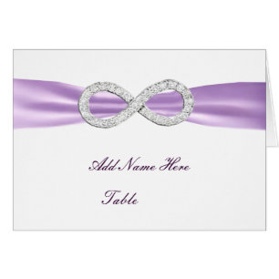 Lavender Diamond Infinity Wedding Table Place Card