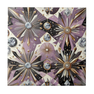 Lavender Diamond Mid Century Modern  Ceramic Tile