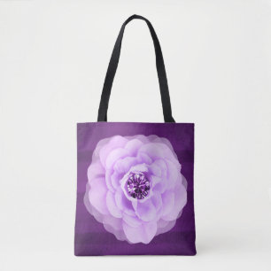 Lavender Diamond Rose Purple Grunge Tote Bag