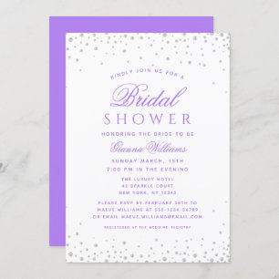 Lavender Diamonds Modern Luxury Bridal Shower Invitation