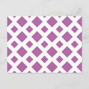 Lavender Diamonds on White Postcard