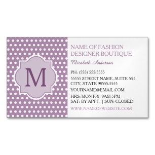 Lavender Dot Fashion Boutique Magnetic Business Card